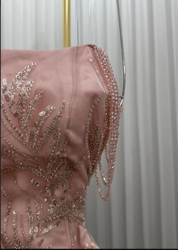 فستان سهره تطريز كامل مع ذيل طويل