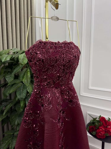 فستان سهره جازار مطرز بالخرز