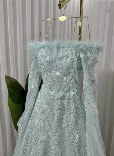 فستان سهره شك تل ثلاث طبقات