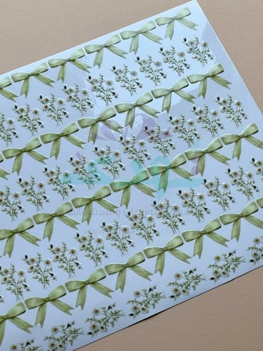 استكر DTF اسطح ورد فيونكة زيتي