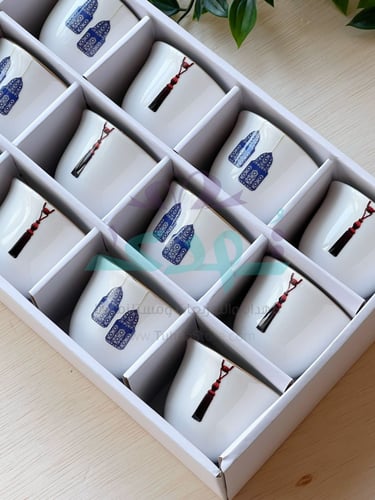 طقم فناجين فوانيس أزرق