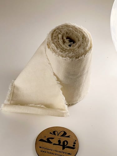 شريط قطن سادة بيج 10 سم