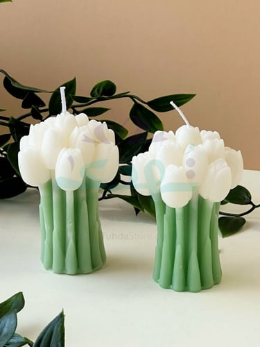 شموع توليب أبيض