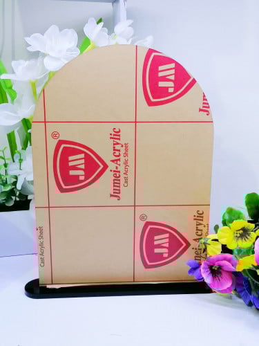 لوح اكريلك A4 شفاف مقوس مع قاعدة