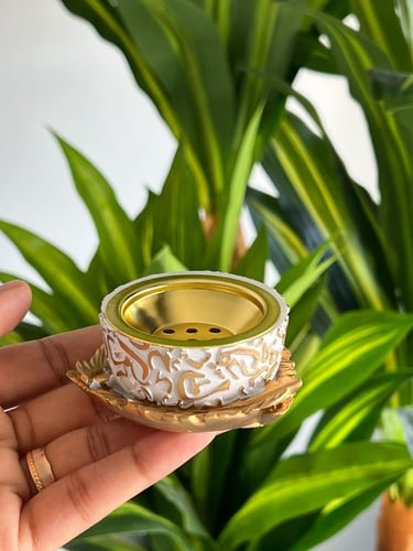 6 مباخر ميني مزخرف ذهبي