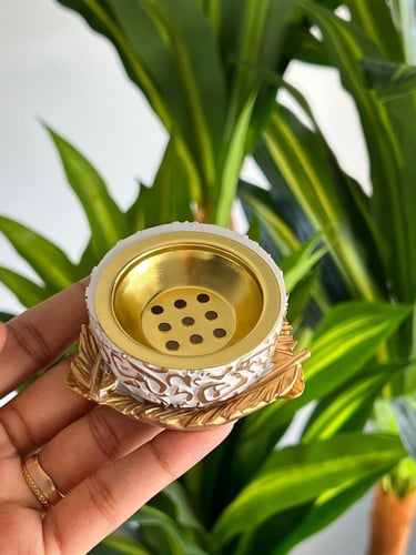 6 مباخر ميني مزخرف ذهبي