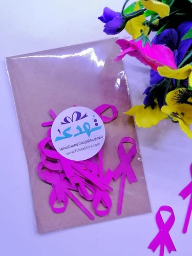 درزن تغريسه اكريلك وردي شعار سرطان الثدي