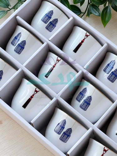 طقم فناجين فوانيس أزرق