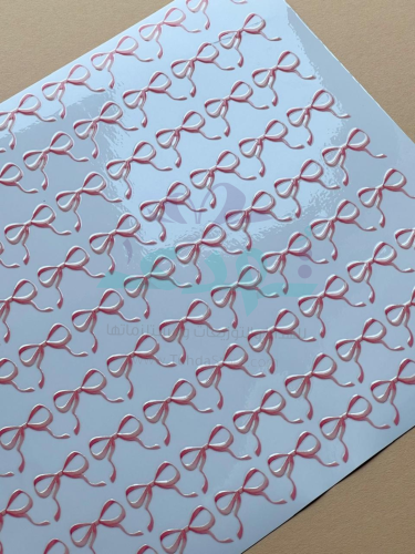 استكر DTF اسطح فيونكة وردي