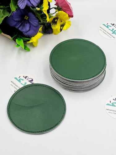 درزن جيب جلد زيتي دائري سادة