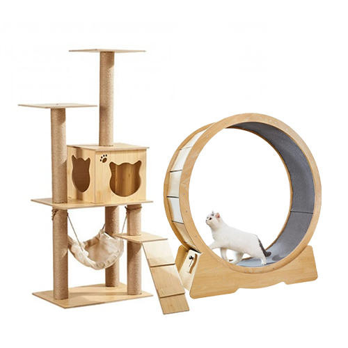 عجلة تدريب ضخمه + cat tree شجرة خشبية 52*130cm