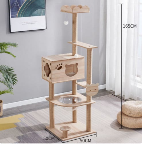 cat tree شجرة خشبية 50*50*165cm