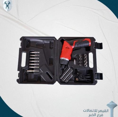 دريل لاسلكي ذكي 180RPM مزود بكشاف ورؤوس متعددة