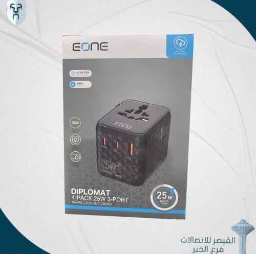 فيش سفر عالمي EONE Diplomat 4-Pack 25W 3-Port Trav...