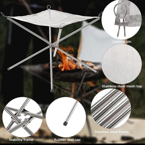 موقد النار الشبكي المصنوع من الفولاذ المقاوم للصدأ