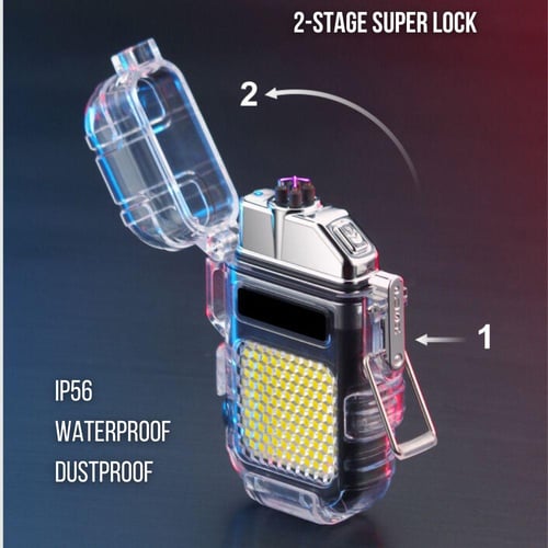 ولاعة الكترونية صغيرة مع كشاف قابل لاعادة الشحن