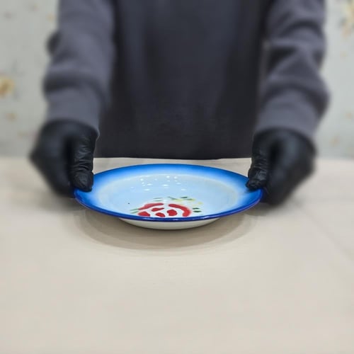 صحن غضار وردة 20 سم ملون