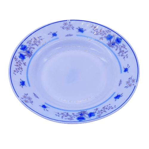 صحن اركبال نقشة وردة زرقاء 22سم