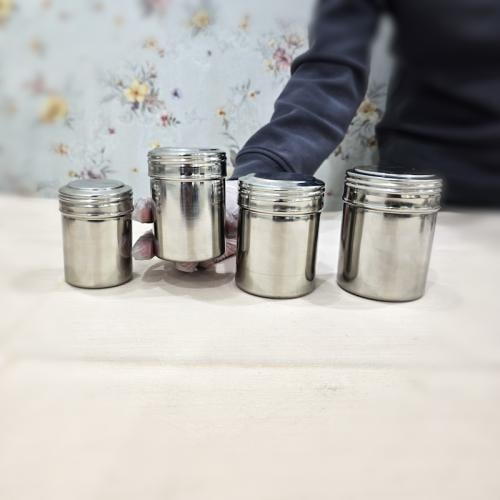 علب سكر بهارات استيل صغيرة 4قطع