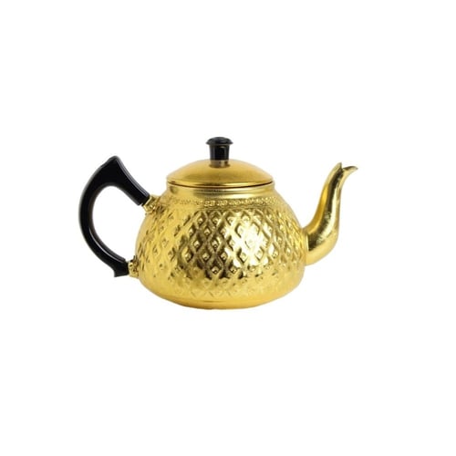 ابريق معدن منقوش تايلاندي ذهبي