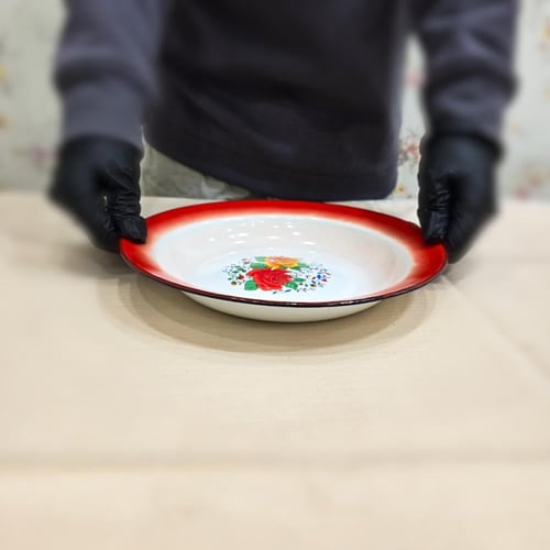 صحن غضار وردة 24 سم