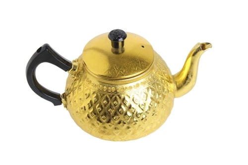 ابريق معدن منقوش تايلاندي ذهبي