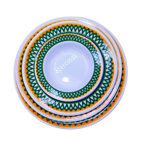 صحن ميلامين غضار عميق اخضر