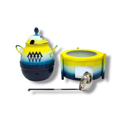 جرة فول غضار أزرق