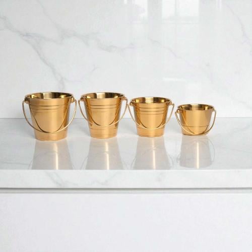 سطل استيل للثلج أو غسيل بيالات ذهبي