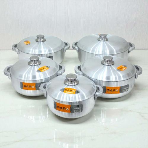 طقم قدر نثرية معدن مسطح ثقيل 5 حبة