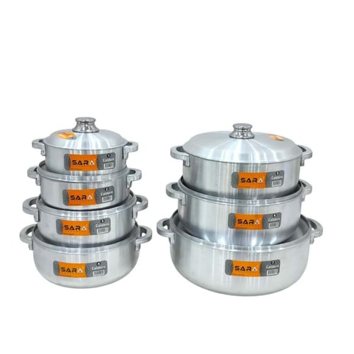 طقم قدر نثرية معدن مسطح ثقيل 7 حبة