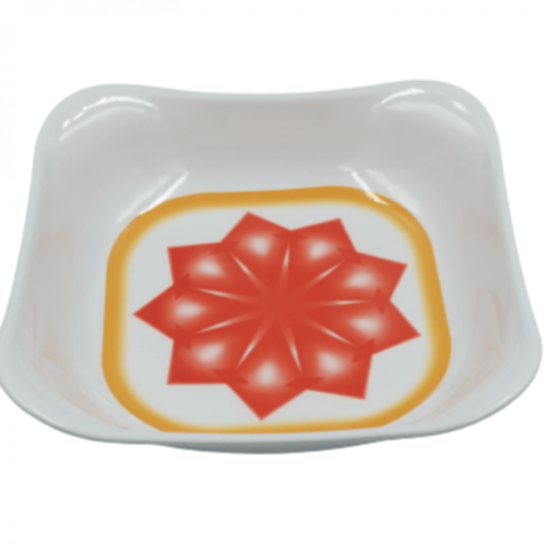 صحن ميلامين مربع احمر