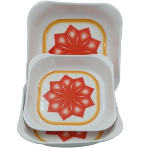 صحن ميلامين مربع احمر