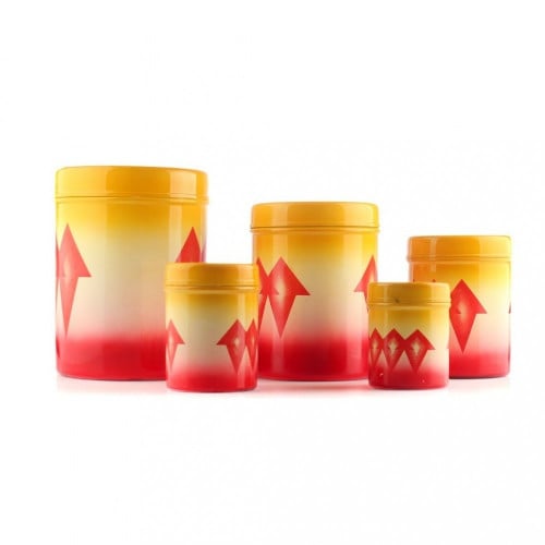 علب سكر استيل لون احمر غضار