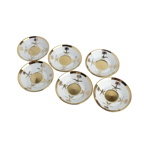 صحن بيالات سيفين ونخلة ذهبي (6حبة)