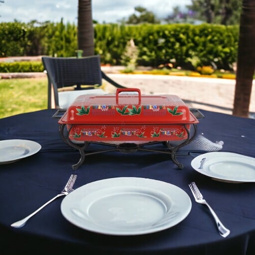 سخان بوفية غضار ورد مستطيل