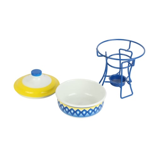 سخان شمعدان غضار أزرق