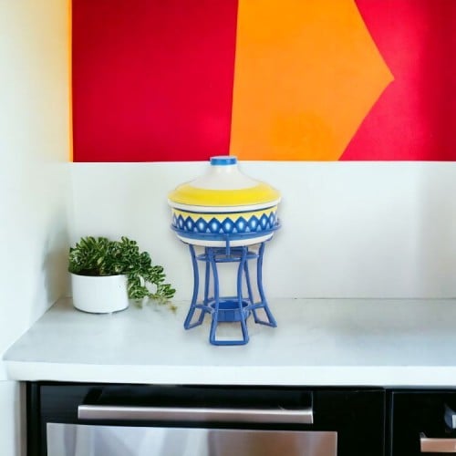 سخان شمعدان غضار أزرق