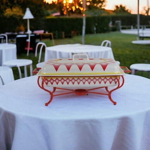 سخان بوفية غضار أحمر مستطيل