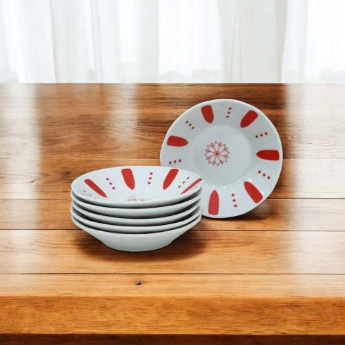 صحن بيالات أحمر (6حبة)