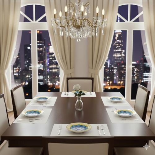 طقم عشاء ازرق - مهره الشهراني