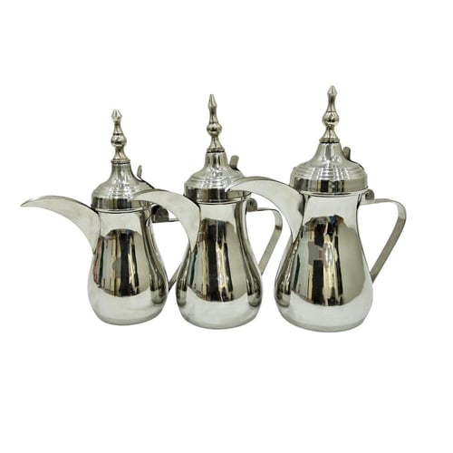 دلة رسلان زينة استيل فضي