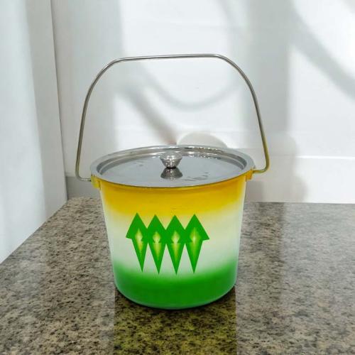 سطل استيل نقشة غضار