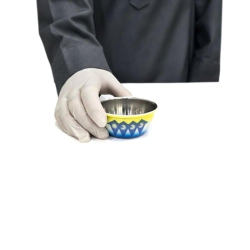 زبدية استيل نقشة غضار ازرق