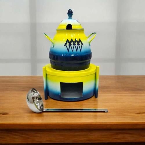 جرة فول غضار أزرق