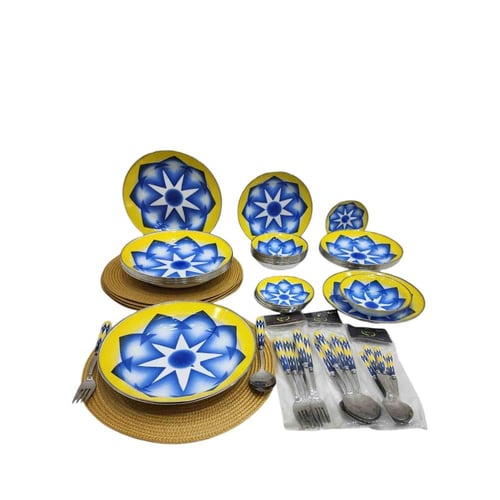 طقم عشاء 6 اشخاص أزرق