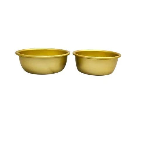 Deep metal serving plate