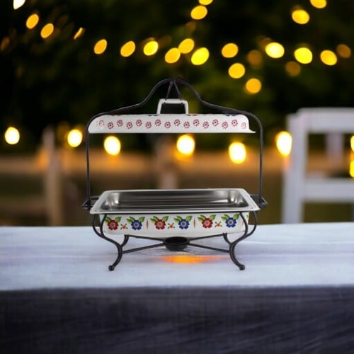 سخان بوفية ورد أبيض مستطيل علاقي