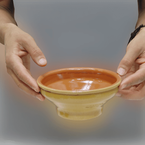 زبدية فخار اسباني 14 سم عميق