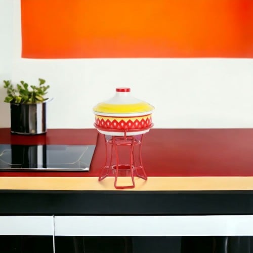 سخان شمعدان غضار أحمر